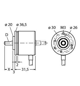 TURCK 200004424 / RI-04Q6C-2H1024-C5M Rotary Position Sensors