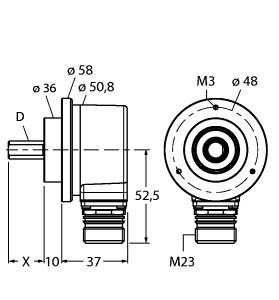 TURCK 1545848 / RI-10S10C-2B2500-12M23 Encoder Sensors