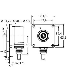TURCK 200007009 / RI-10SA1R-2K1024-10MIL/N29/N40 Rotary Position Sensors