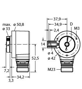 TURCK 1545458 / RI-12H12T-4A2500-12M23 Encoder Sensors