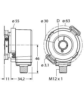 TURCK 1544748 / RI-12H15E-2B1024-H1181 Encoder Sensors