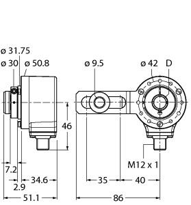 TURCK 1545512 / RI-12HA3S1-2K1024-H1181 Encoder Sensors