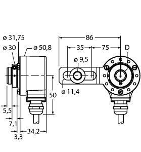 TURCK 1545987 / RI-12HA4S1-2K1024-C1M Encoder Sensors