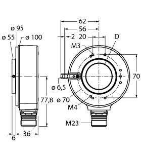 TURCK 200003988 / RI-43H30S4-4A5000-12M23 Rotary Position Sensors