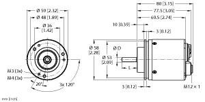 TURCK 200010782 / RM-105T6C-9N43B-B3M12 Rotary Position Sensors