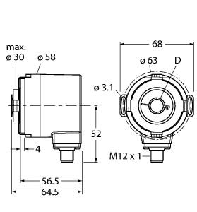 TURCK 1545242 / RM-35H12E-3C25B-H1181 Rotary Position Sensors